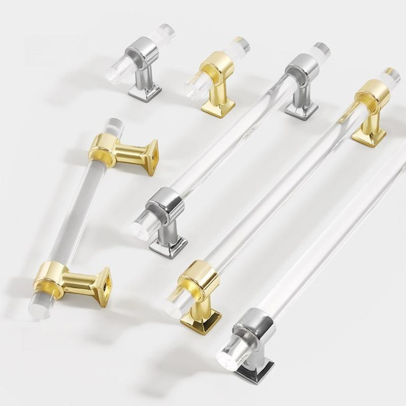 Acrylic Cabinet Door Handle Cabinet Transparent Crystal Drawer Wardrobe Door Handle Kitchen Bedroom Plexiglass Furniture Handle