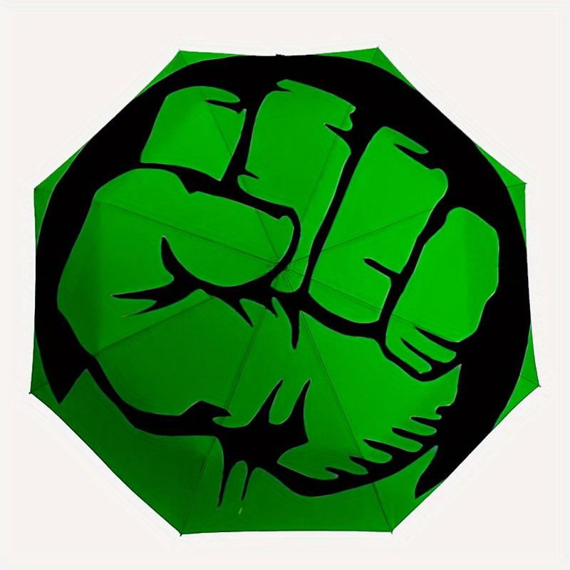 1pc Hulk Automatic Folding Umbrella - Portable Foldable Design with 8 Ribs, Durable Plastic & Iron Frame, Sturdy Ribsy250725006