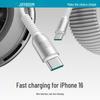 Кабель Jiletang 60W с быстрой зарядкой, плетеный, PD для Apple iPhone 16