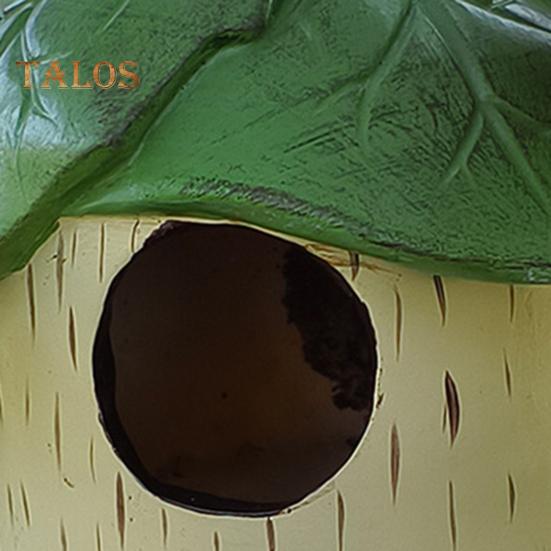 Домик для колибри для улицы, небольшой подвесной домик для птиц из смолы, декоративный домик для птиц с зелеными листьями для балкона, крыльца, заднего двора, декор