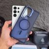 Полупрозрачный Матовый Бронированный Чехол Для Samsung Galaxy S26 S25 S24 S23 Ultra Plus FE A16 A26 A36 A56 A17 Магнитная Крышка для Беспроводной Зарядки