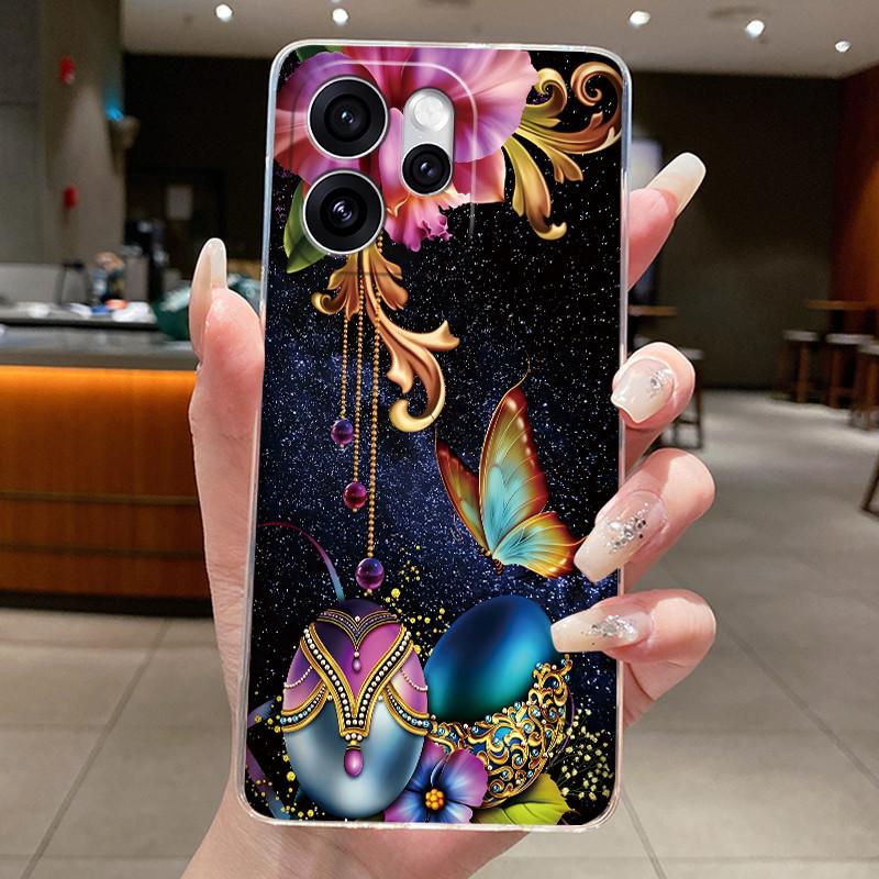 Чехол для OPPO Reno 15 Pro Mini Case CPH2813 Эстетичный Модный Милый Кот Мультяшный Мягкий Силикон Задняя Крышка Прозрачный Чехол для Телефона