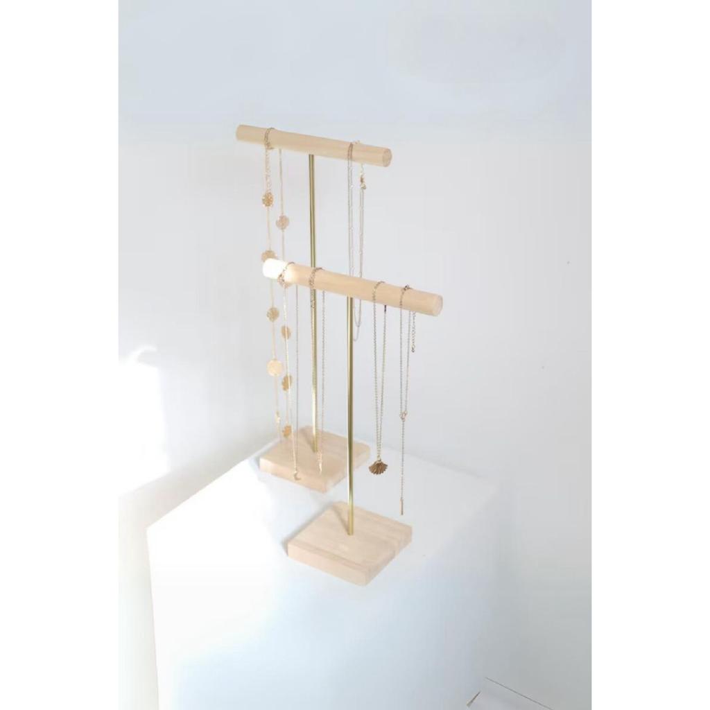 30-40-50 Cm Triple Jewelry Organizer Necklace Strap Wooden Jewelry Stand Bracelet Accessory Regulatory Makeup