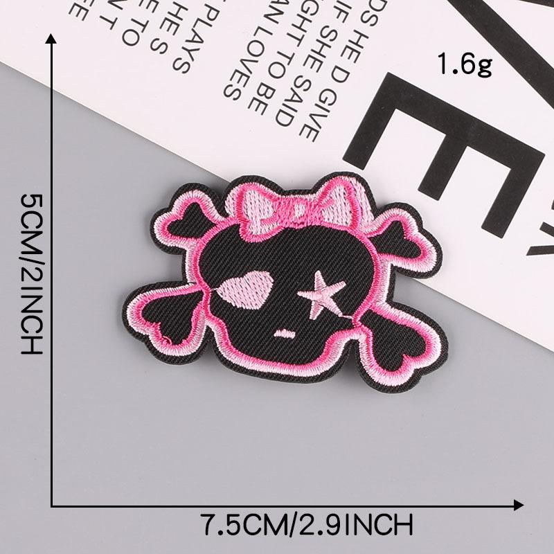 New Embroidered Punk Style Skull Patch Shoe and Hat Decoration Badge Clothing Accessories Embroidery Cloth Sticker