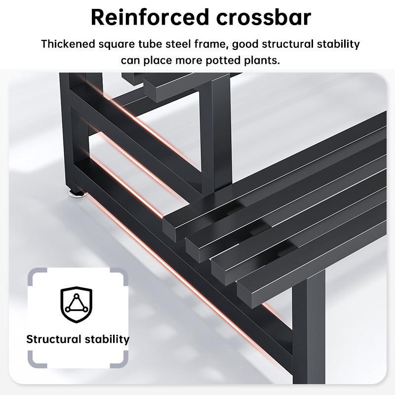 Садовая стойка для комнатных растений из нержавеющей стали, металлическая водонепроницаемая стойка для цветов, многоуровневая полка-лестница