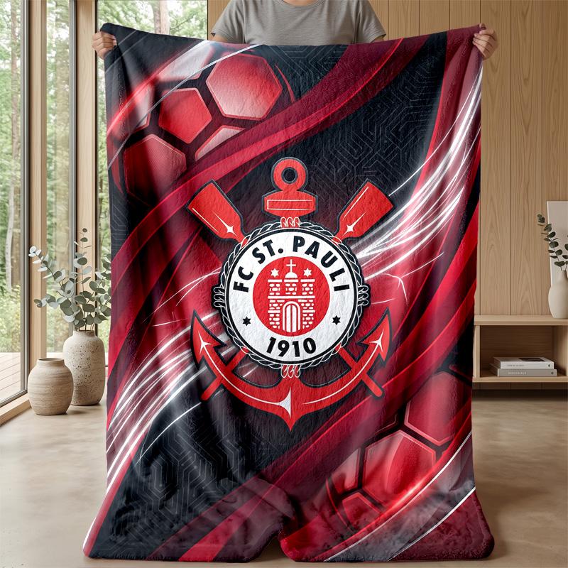Fulham Football Print Flannel Blanket, Soft Warm Lightweight Throw Blanket for Sofa Bed Camping