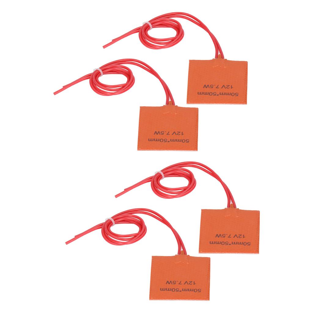 4 шт. Нагревательный мат Силиконовый нагревательный элемент Грелка 12 В 7,5 Вт от 120 до 150 градусов 50x50 мм для трубопровода бочки