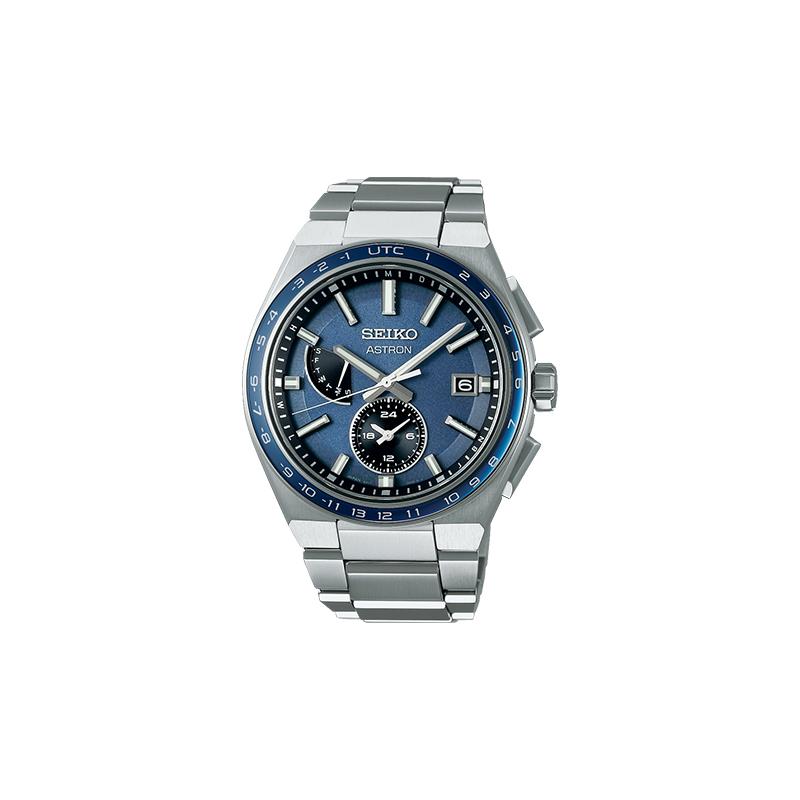 Seiko Антимагнитные Полностью Автоматические Календарь Солнечные Кварцевые Титановый Ремешок Мужские Часы Синий Циферблат SBXY037