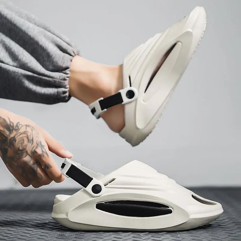 Модные мужские туфли на платформе, пляжные, элегантные, 2025, шлепанцы, модные, забавные, ПВХ, летняя распродажа, Ева, дешевые туфли, ликвидация, Y2k, мужские тапочки