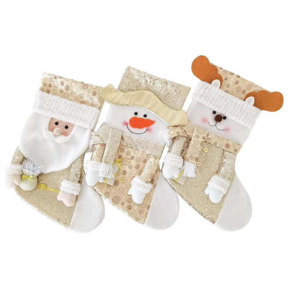 New Christmas Stockings, Santa Claus Velvet, Snowman, Reindeer, Fireplace Decorations, Holiday Gifts