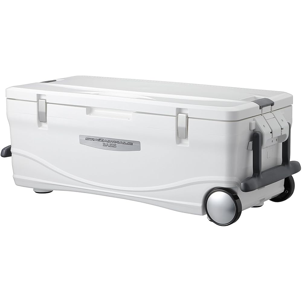 Shimano Spesa Whale Basis 45L Cooler Box with Wheels for Fishing Pure White