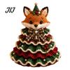 Handmade Birthday Gift Ideas Animal Xmas Tree Crochet Kit, Christmas DIY Cute Ornaments Highland Cow Forest Craft Kit for Beginners, Holiday