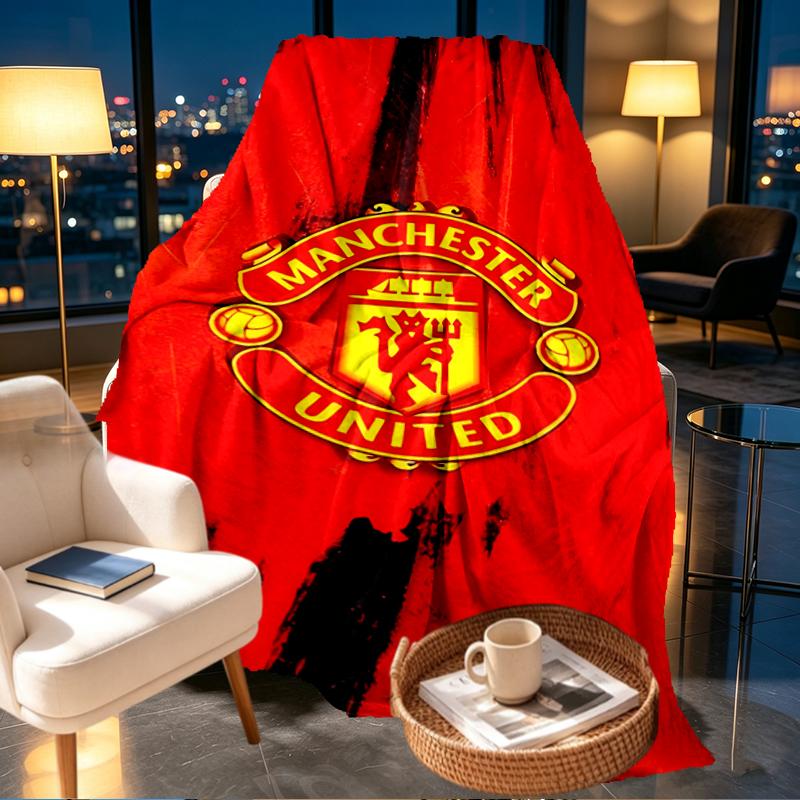 Manchester United F.C Print Blanket - Soft & Comfortable, for Bedroom, Travel, Sofa, Home Decoration - Birthday Christmas Gift for Friend