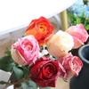 58cm Artificial Flowers Pink Artificial Roses Fake Flowers Blossom Bride Bouquet for Wedding Home Decor