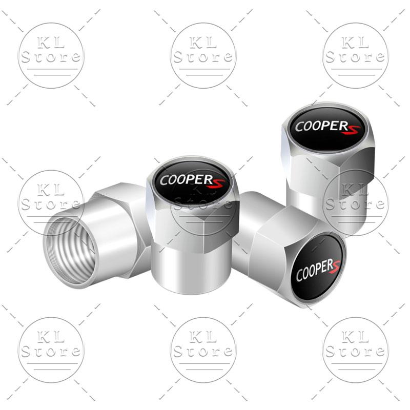 4pcs/set S Logo Car Wheel Tire Valve Air Stem Cap Dustproof Cover For Mini Cooper S Emblem R55 R56 F55 F56 F60 John Cooper Works