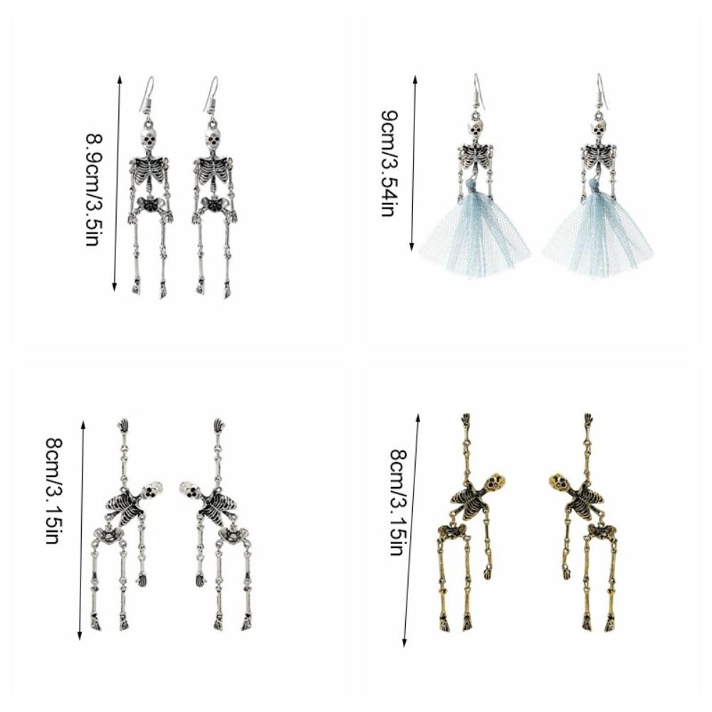 Zinc Zinc Alloy Skeleton Earrings Hip Hop Imitation Human Bone Earrings Creative Halloween Earrings Party