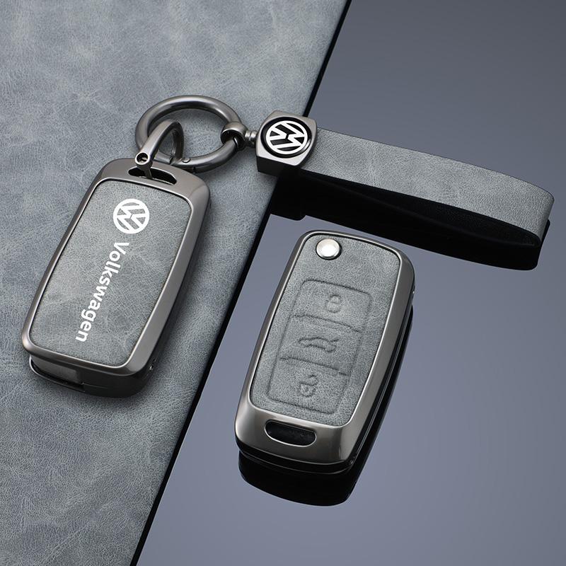 2026 Hot For VW VOLKSWAGEN Zinc Alloy Leather Car Remote Key Case Cover Protector Holder Shell Fob For VW Volkswagen Golf 7 MK7