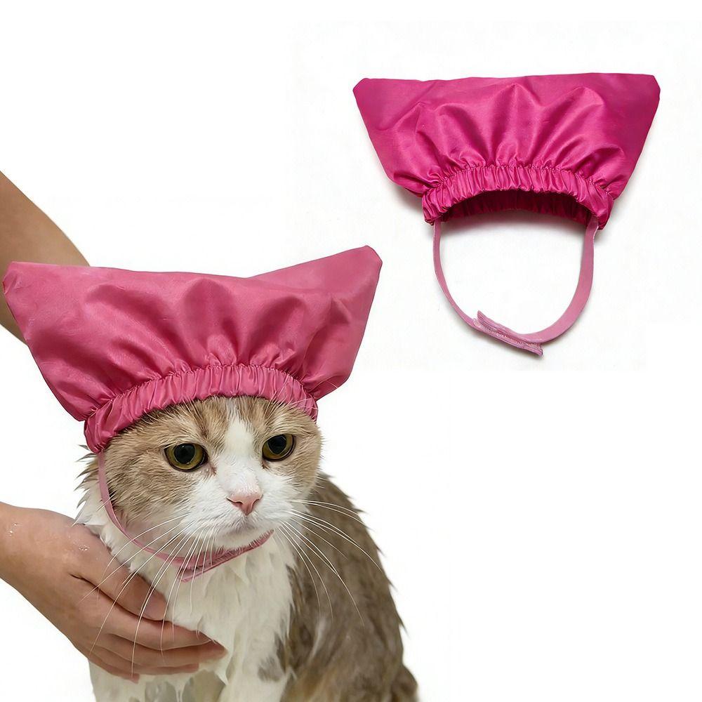 Reusable Pet Shower Cap Adjustable Waterproof Headgear Premium Bath Ear Covers Dog