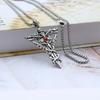 Titanium Steel Jewelry Double Dragon Sword Titanium Steel Necklace Pendant Retro Punk Cross