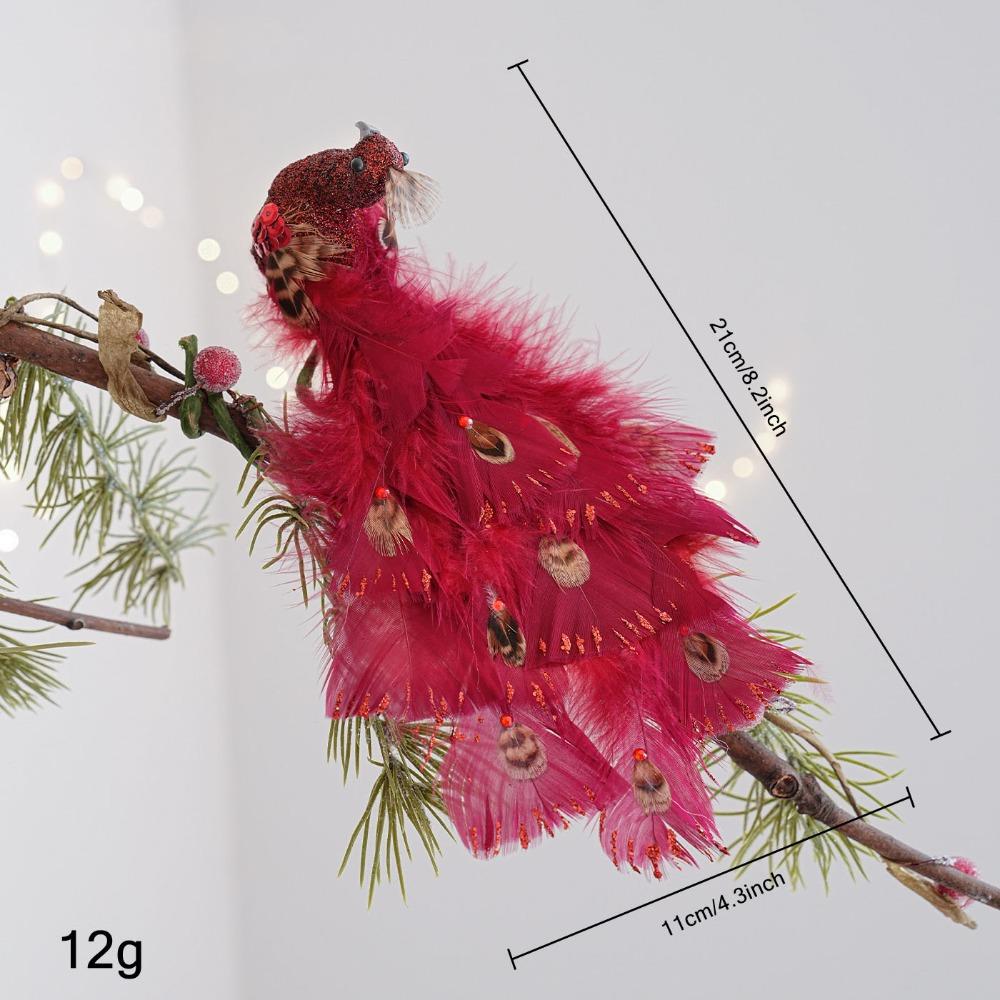 Shimmering Simulated Peacock Foam Christmas Tree Ornaments Christmas Peacock Decoration Xmas Gift