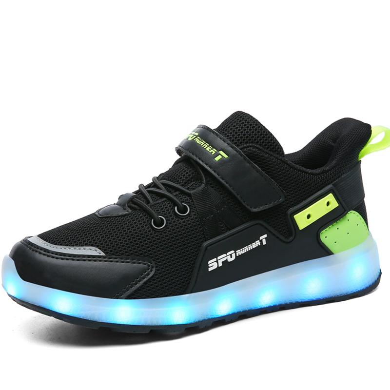 Children Luminous Sneakers Charging Switch LED Bling Bling Kids Glowing Sneakers Girls Laughing Shoes