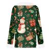 Женский повседневный модный топ с длинным рукавом и фланелевым воротником с рождественским принтом