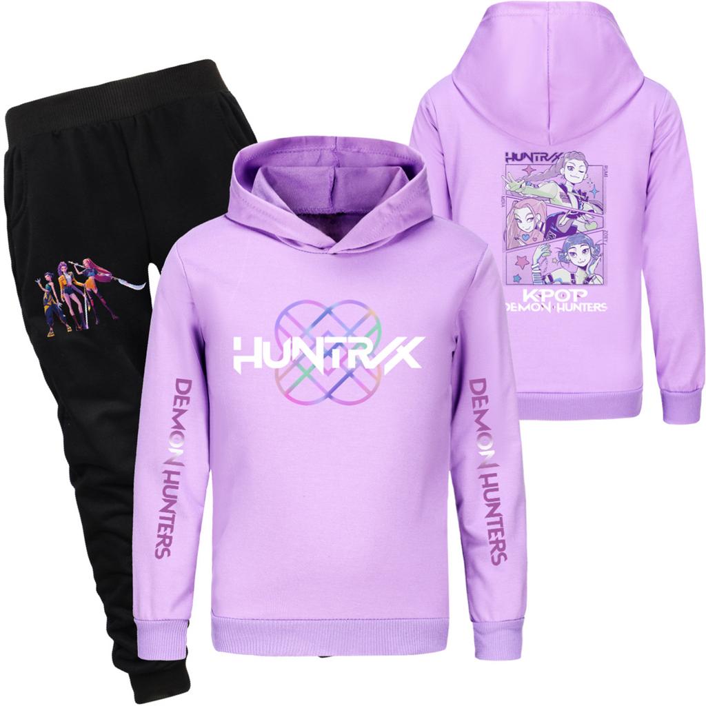 Детский худи и брюки, двухпредметный спортивный костюм, комплект свитшота с длинным рукавом и принтом