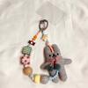 Short Bracelet Rabbit Phone Strap Bag Charm Beaded Phone Chain Mobile Phone Lanyard  Bag Keychains