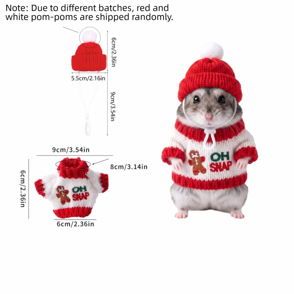 Sweater and Hat Small PET Clothes Set Christmas Theme PET Outfit Set Holiday