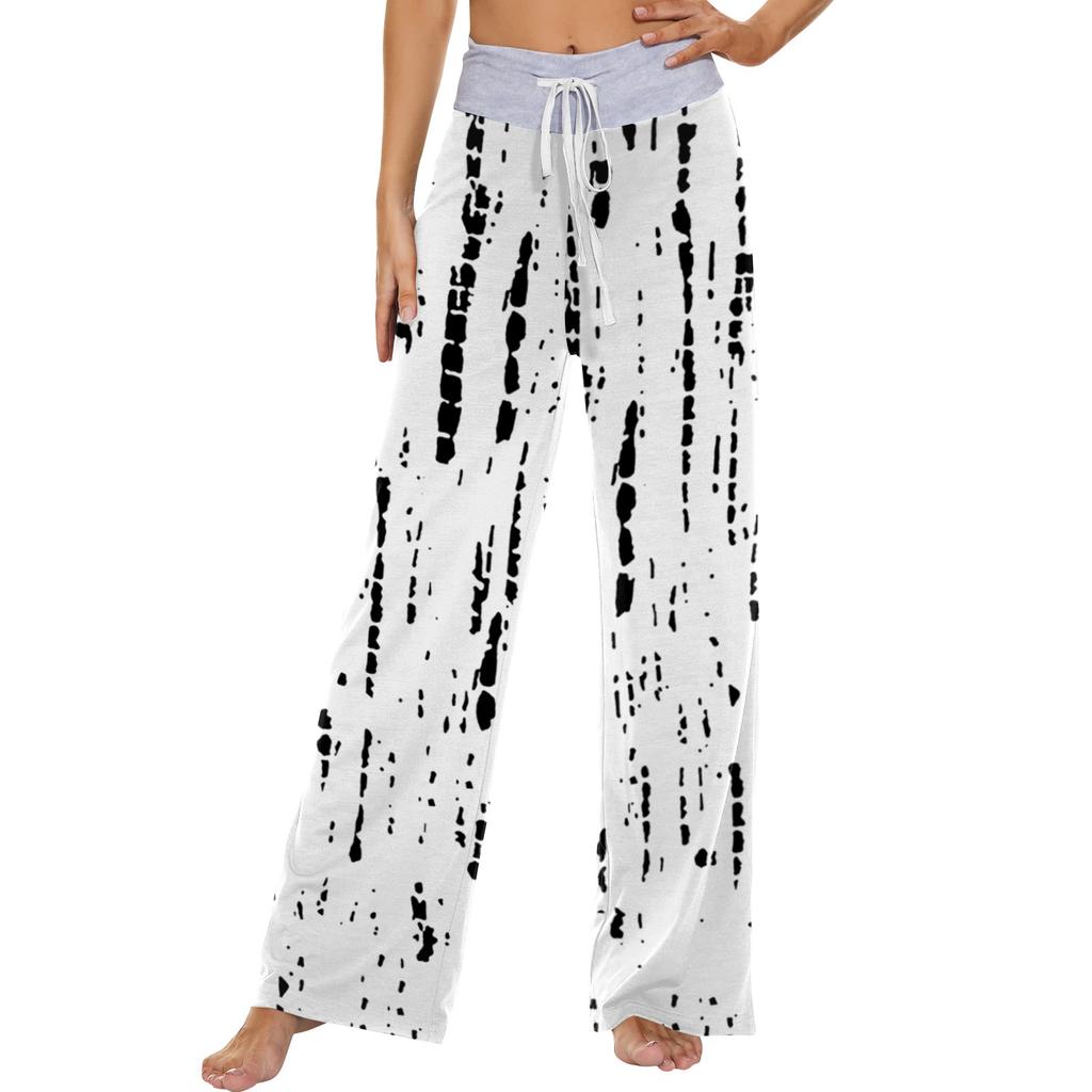 Женские модные повседневные удобные пижамные брюки с принтом и широкими штанинами на шнурке