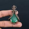 Dazzling Emerald Lab-Created Gemstone Handmade Pure Copper Wire Wrap Jewelry Pendant For Women