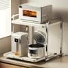 Countertop Microwave Oven Rack Pull-out Kitchen Shelf Rice Cooker Electrical Appliances Storage Shelves 2 Layers Oven Rack