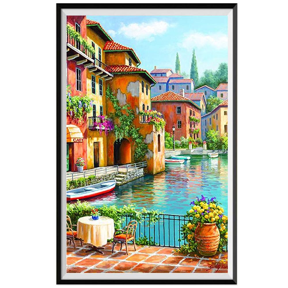 Полный круг алмазная живопись розовый сад 5D Diy алмазная живопись вышивка крестиком животное Алмазная вышивка мозаика украшение дома