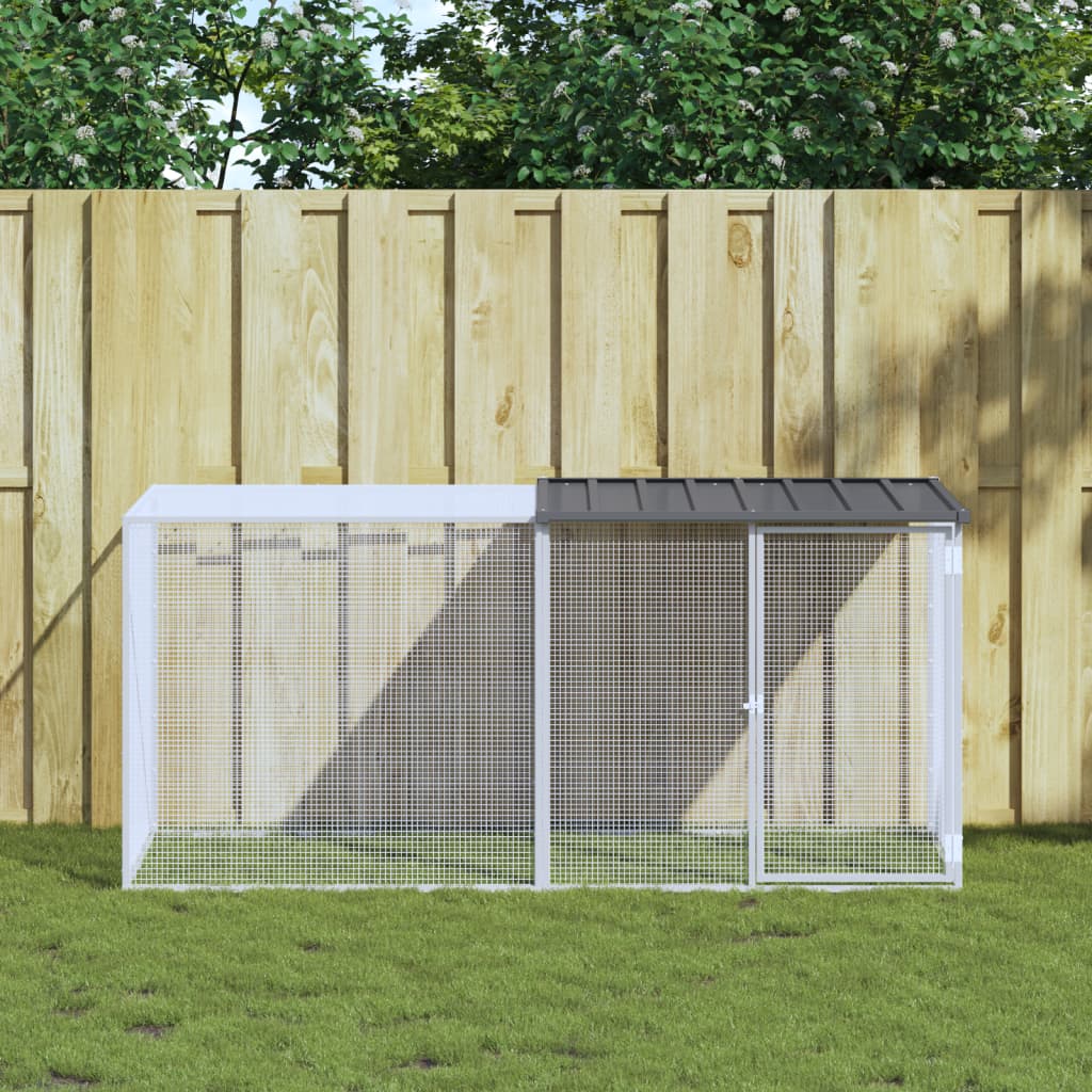 Chicken Coop with Roof Anthracite Grey 203 x 98 x 90 cm Galvanized Steel