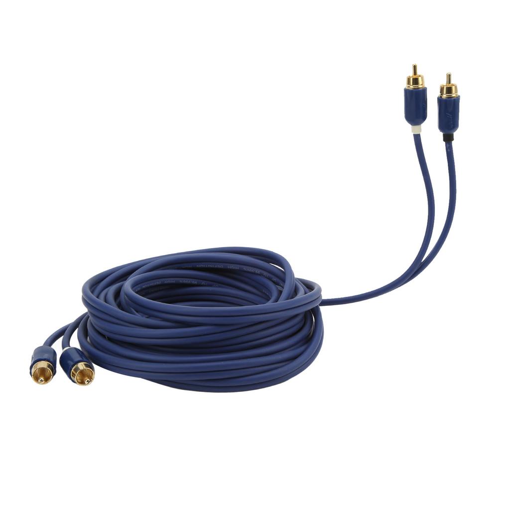 RCA Audio Cable 5 Meters Blue Elastic Pure Copper Durable Automotive Audio Cable Amplifier Tools
