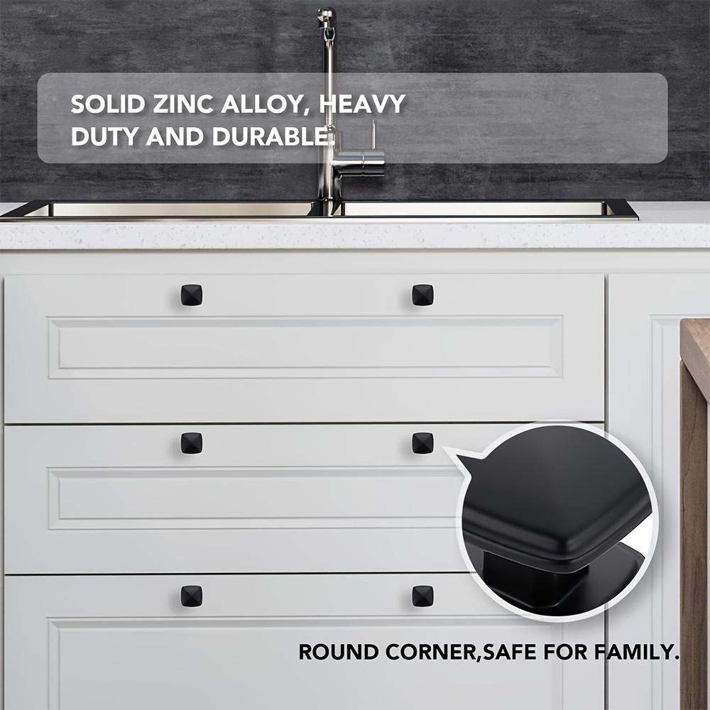 10 шт. алюминиевых ручек для шкафов, 1,22*0,98 дюйма, матово-черные ручки для кухонных шкафов для ящиков, ручки для комода, ручки для дверей шкафа, с винтами