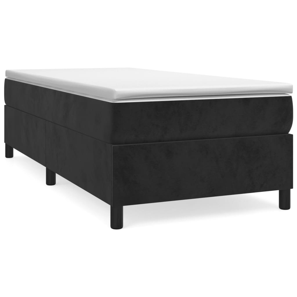 Box Spring Bed Frame Black 90 x 200 cm Velvet