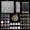 Resin Molds Silicone Kits with Epoxy Resin Supplies Dried Flowers Sparkling Powder DIY Necklace Earrings Pendant Jewelry Making