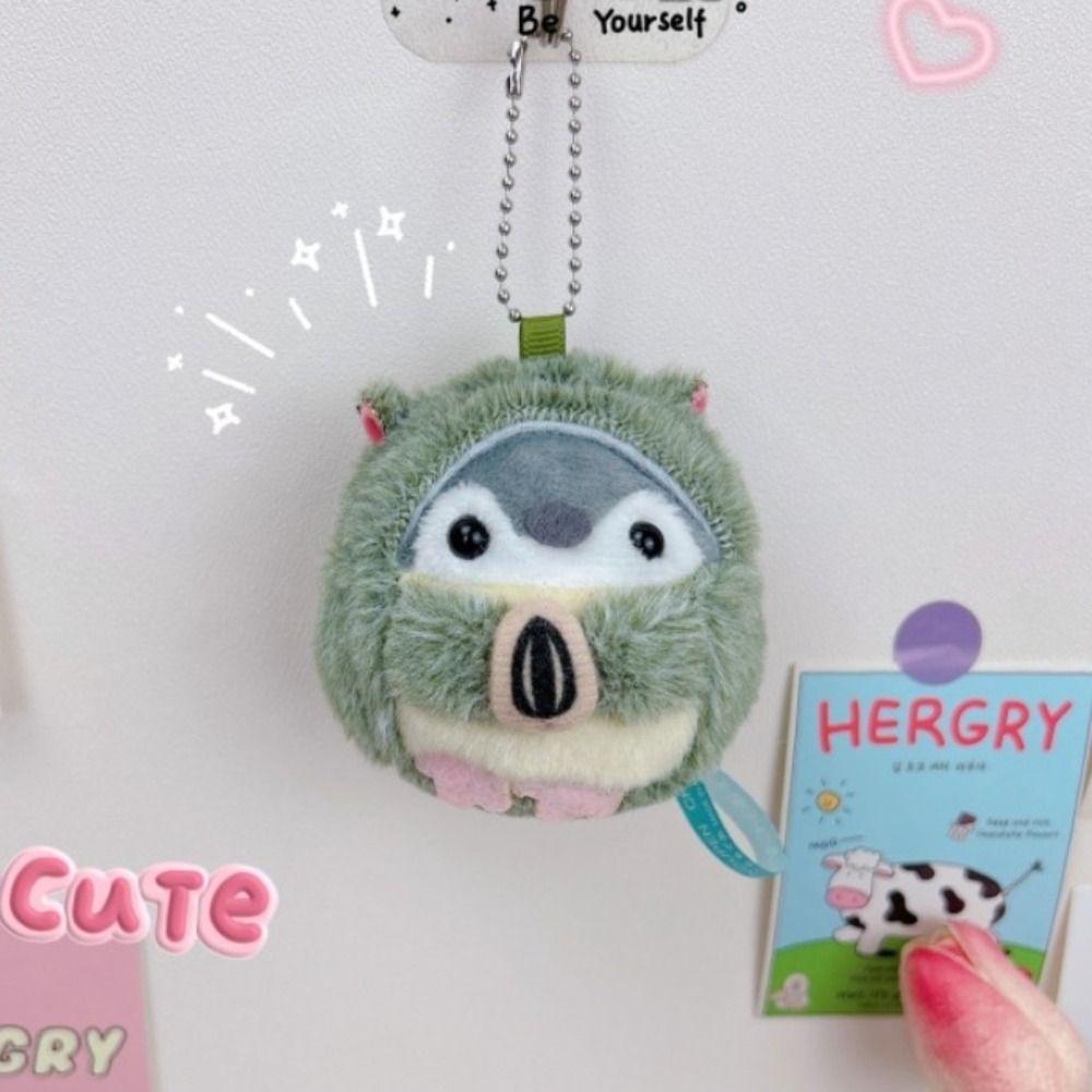 Cartoon Penguin Plush Keychain Lucky Koi Little Duck Animal Penguin Stuffed Toys Bread Bee Soft Doll Pendant Couple Keyrings