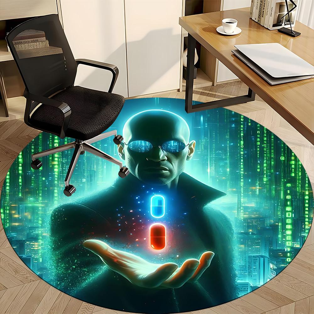 1pc Matrix Pill Chair Carpet for Office Non-Slip, Indoor Non-Slip Washable Carpet, Non-Shedding Mat For Office yy251030076