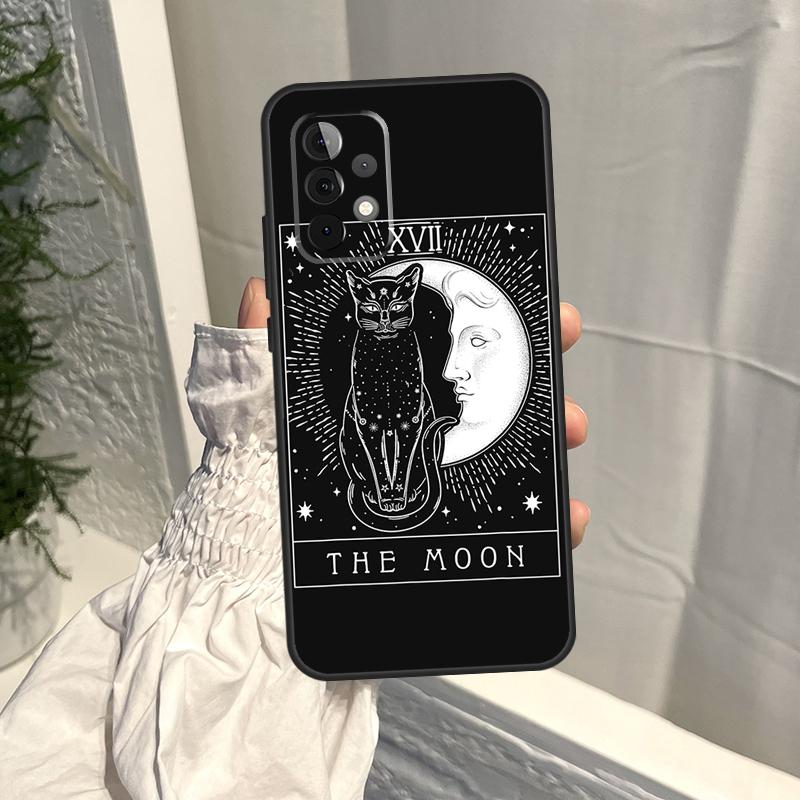 Чехол Moon Tarot Witch Cat для Samsung Galaxy A52S A06 A16 A26 A36 A56 A55 A35 A15 A53 A32 A33 A13 A14 A34 A54 A17