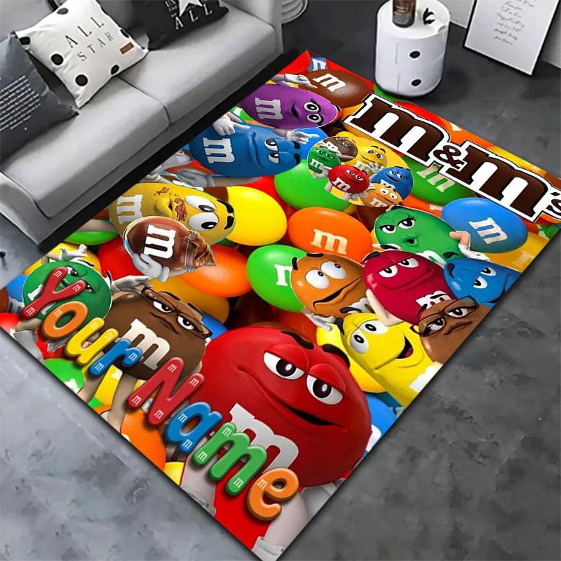 M&M's Custom Name Carpet Rug for Living Room Bedroom Home Sofa Decoration,Kids play Non-slip Floor Mat