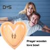 Деревянная молитвенная чаша в форме сердца, миска из теста ручной работы, деревенская молитвенная чаша в форме сердца, религиозные подарки на Пасху, Рождество, День благодарения
