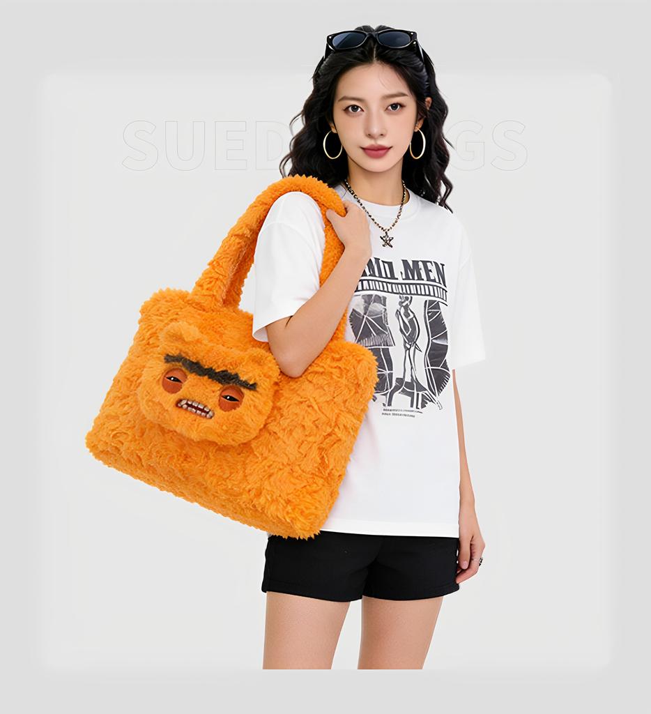 Mr Buttons Screech Black Monster Crossbody Bag Ugly Cute Doll Shoulder Bag Street Fashion Casual Wear Collectible Gift