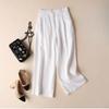 Spring and Summer Cotton and Linen Thin Casual Wide-leg Pants Professional Women's Pants Loose Nine-point Pants Women