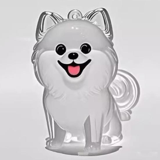 Брелок для собаки Персонализированный памятный сувенир для питомца Прозрачная акриловая оболочка Корги Померанский шпиц Бульдог Легкий брелок с породой собаки