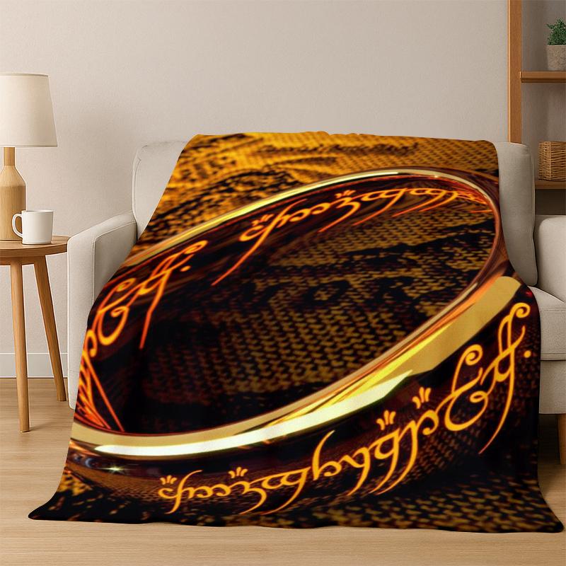 Movie L-Lord of The Rings H-Hobbit Flannel Blanket Soft Warm Blanket Throw Blanket for Bedroom Living Room Bed Picnic Gift Kid