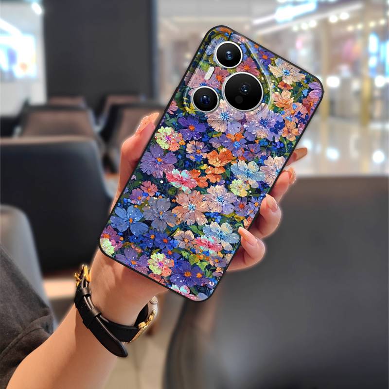 Масляная живопись Пылезащитный чехол для телефона для Huawei P70 Pro/Pura 70 Pro+ Ударопрочный ТПУ Прочный Мультяшный Полная защита Мягкий чехол