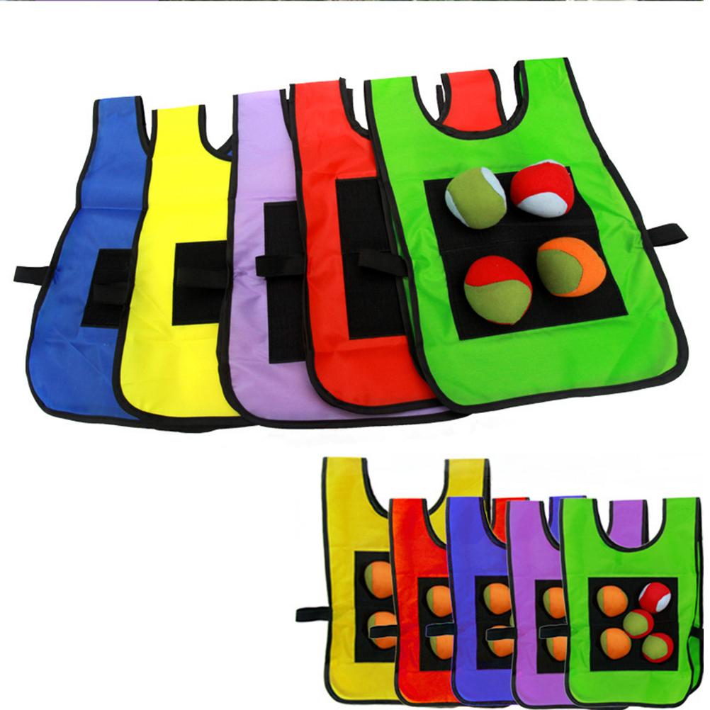 Вышибалы липкий жилет игра на открытом воздухе метание с 5 мячами для детей детская игра на открытом воздухе
