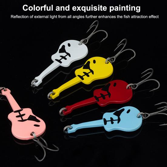 5 шт. 5,4 см/11 г Блесна-спиннер для гитары с крючком, металлическая вращающаяся блесна-спиннер с пайетками, для морской рыбалки